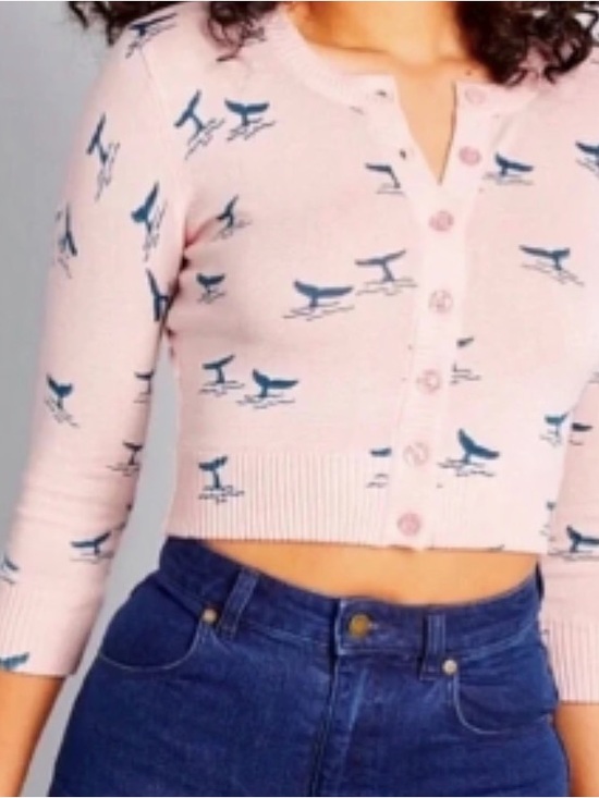 Modcloth Sweaters - ModCloth Pink Whale Pattern Sweater